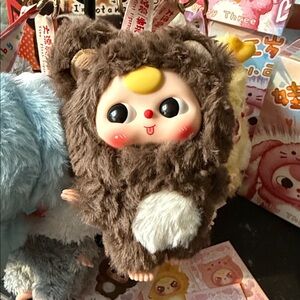 Baby Three Cute Plush Vinyl Animal Keychain Blind Box - brown bear
